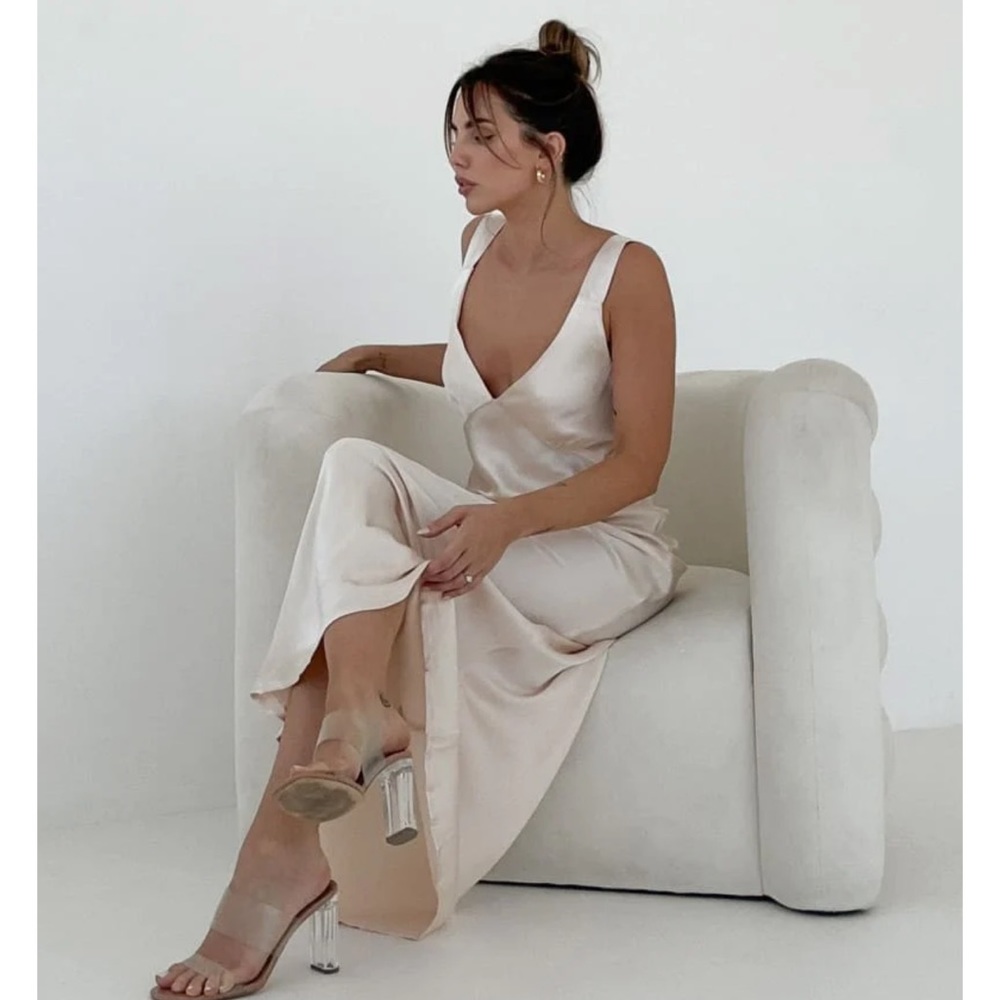 Sunset Strip Maxi Dress from Rumored, size Small in Champagne